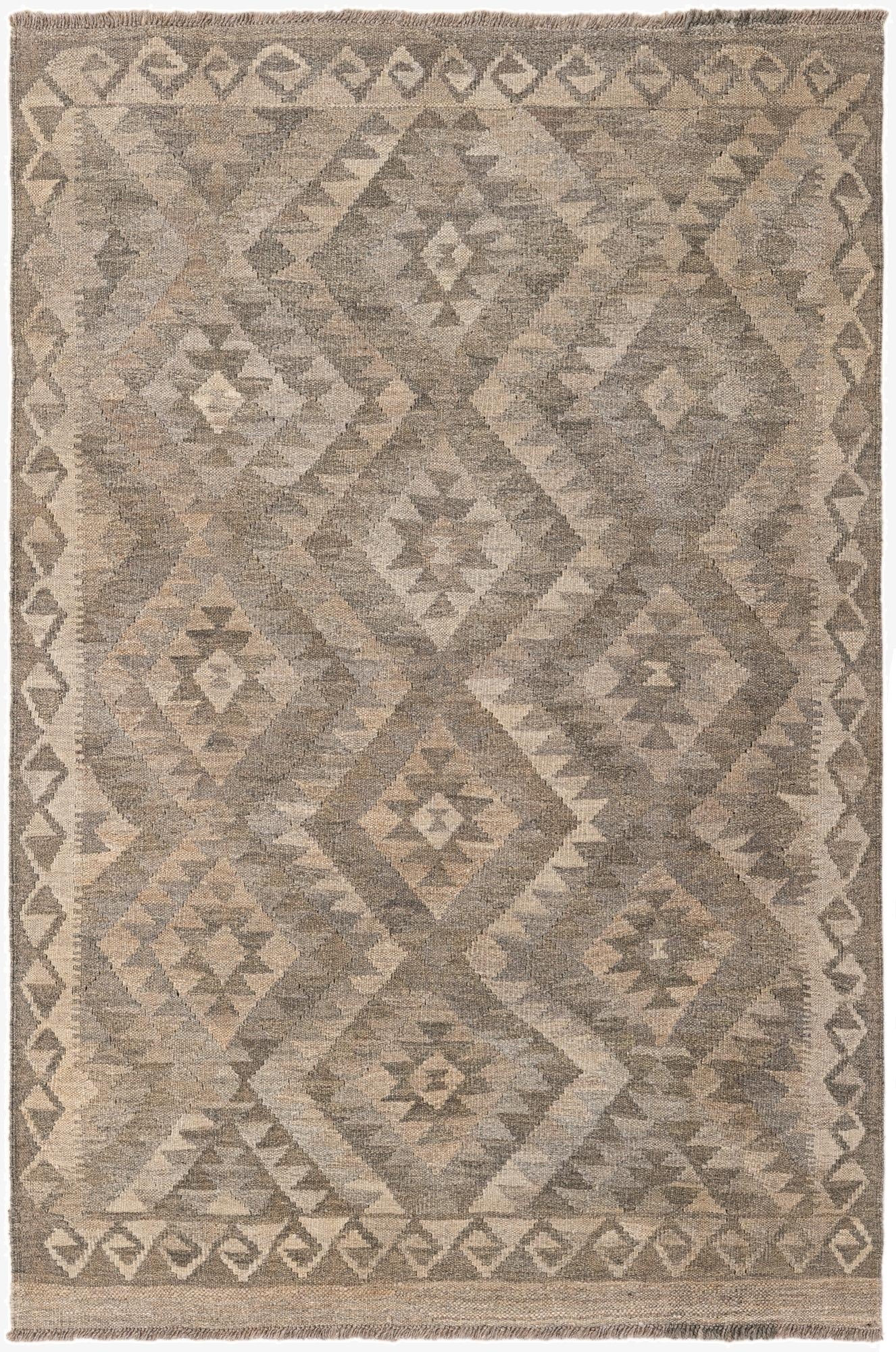 4' x 6'  Hand Woven Kilim Maymana Wool Rug