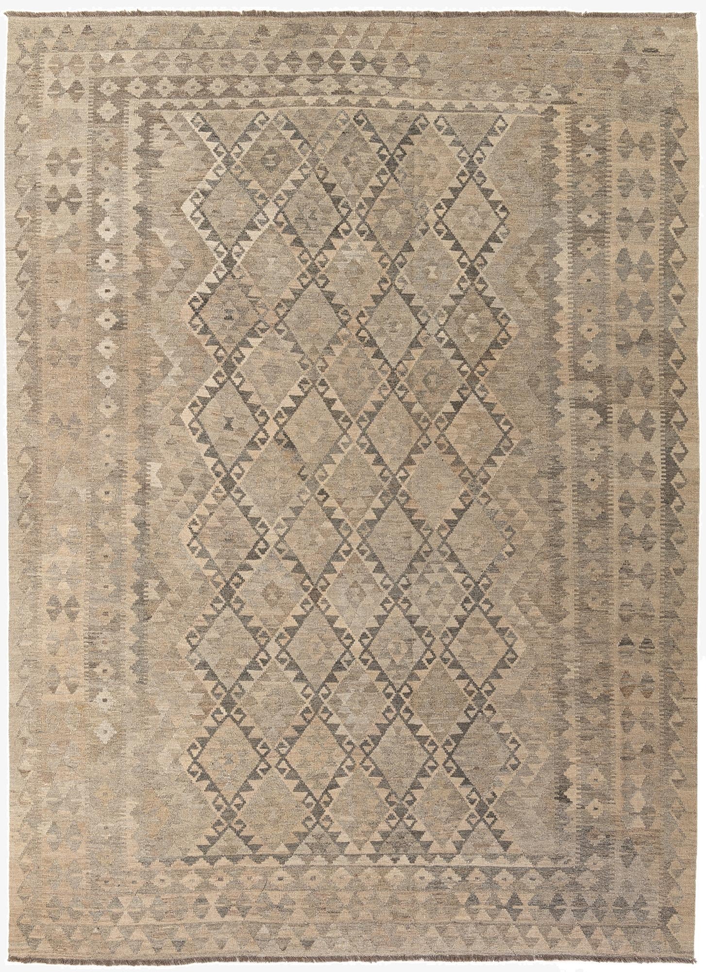 8' 6 x 11' 6  Hand Woven Kilim Maymana Wool Rug