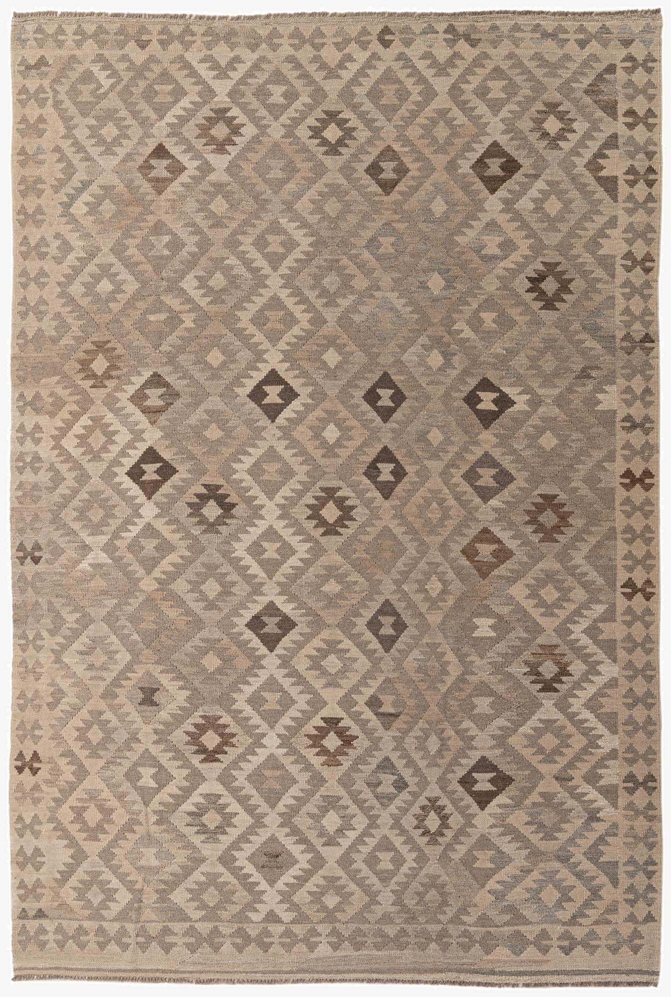 6' 6 x 9' 5  Hand Knotted Kilim Maymana Wool Rug