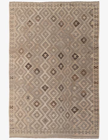 6' 6 x 9' 5 Hand Knotted Kilim Maymana Wool Rug