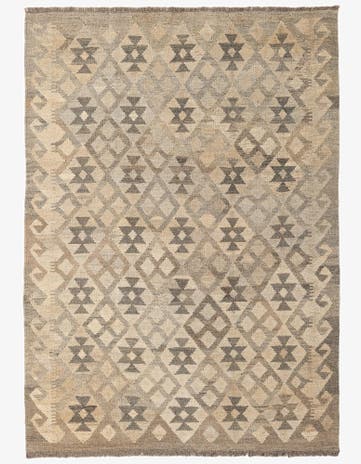 4' 3 x 6' Hand Woven Kilim Maymana Wool Rug