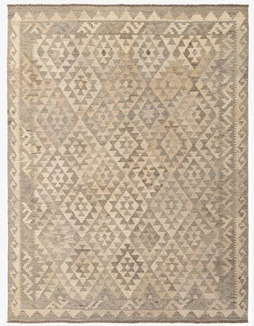 5' 2 x 6' 9 Hand Woven Kilim Maymana Wool Rug