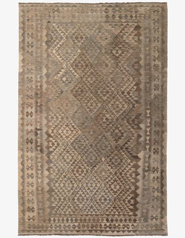 6' 6 x 10' 3 Hand Woven Kilim Maymana Wool Rug