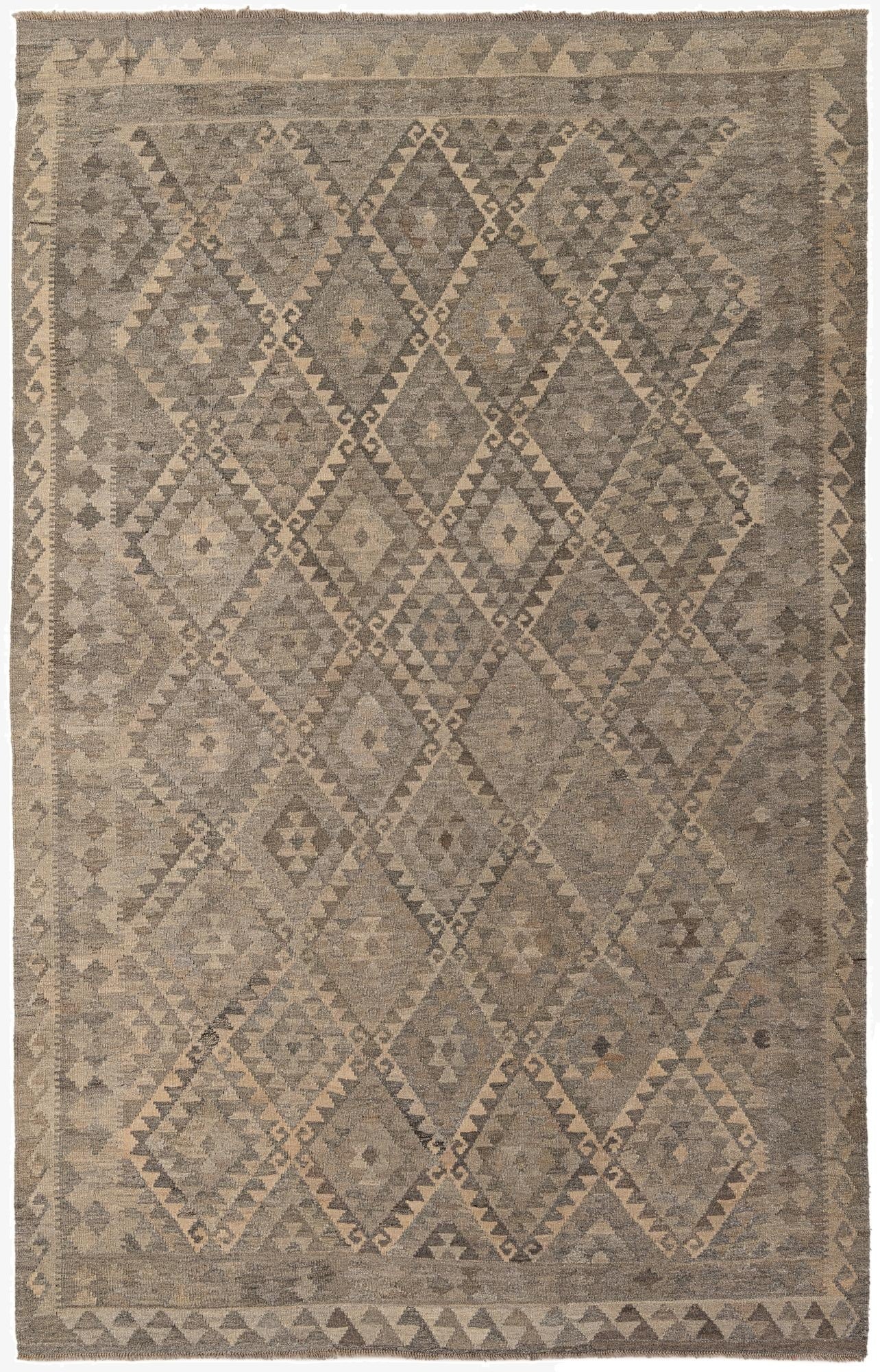 6' 6 x 10'  Hand Woven Kilim Maymana Wool Rug
