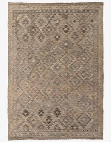 6' 2 x 9' 2 Hand Woven Kilim Maymana Wool Rug