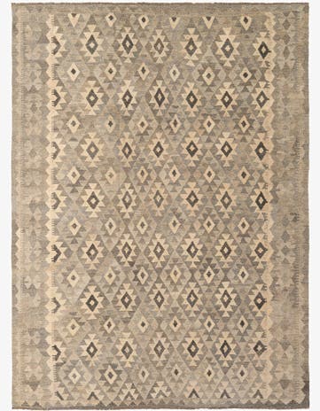 6' 10 x 9' 3 Hand Woven Kilim Maymana Wool Rug