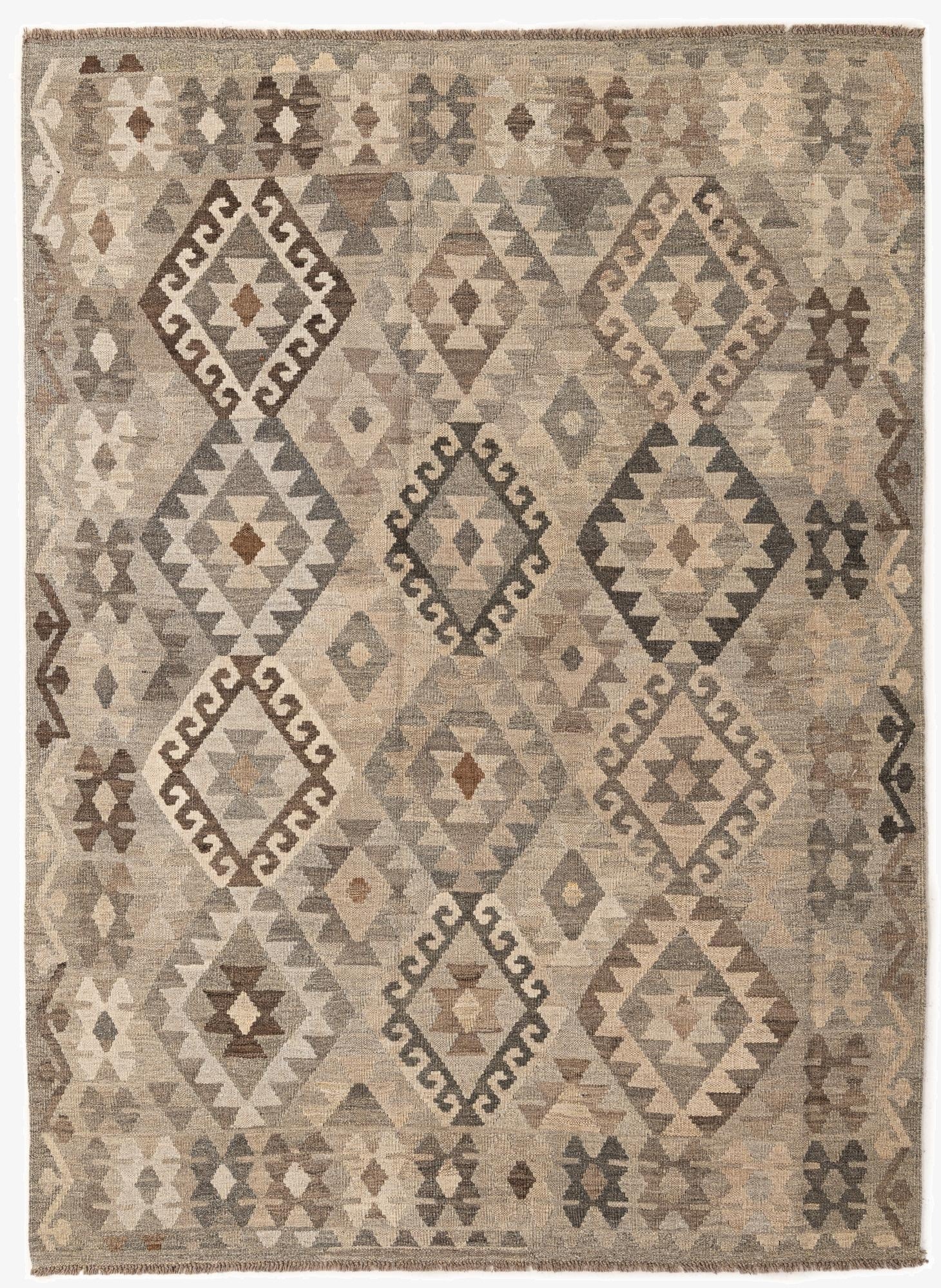 5' 8 x 7' 10  Hand Woven Kilim Maymana Wool Rug