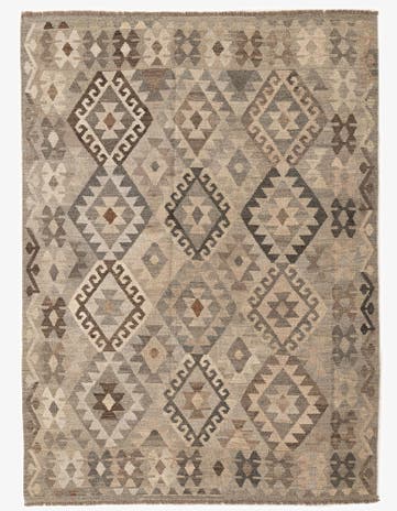 5' 8 x 7' 10 Hand Woven Kilim Maymana Wool Rug