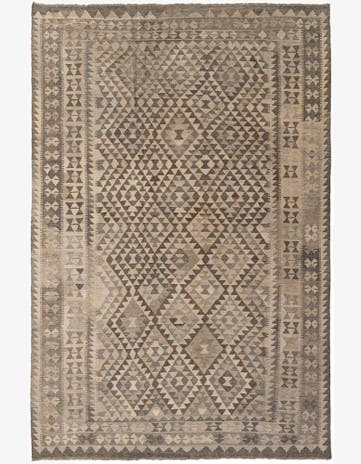 6' 9 x 10' 1 Hand Woven Kilim Maymana Wool Rug