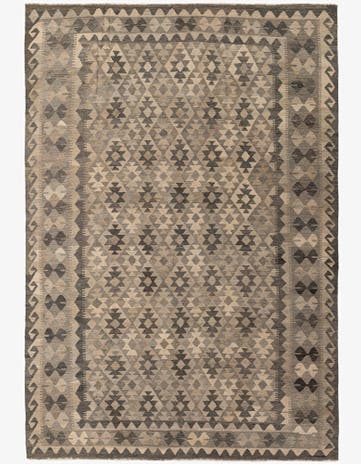 6' 10 x 9' 10 Hand Woven Kilim Maymana Wool Rug