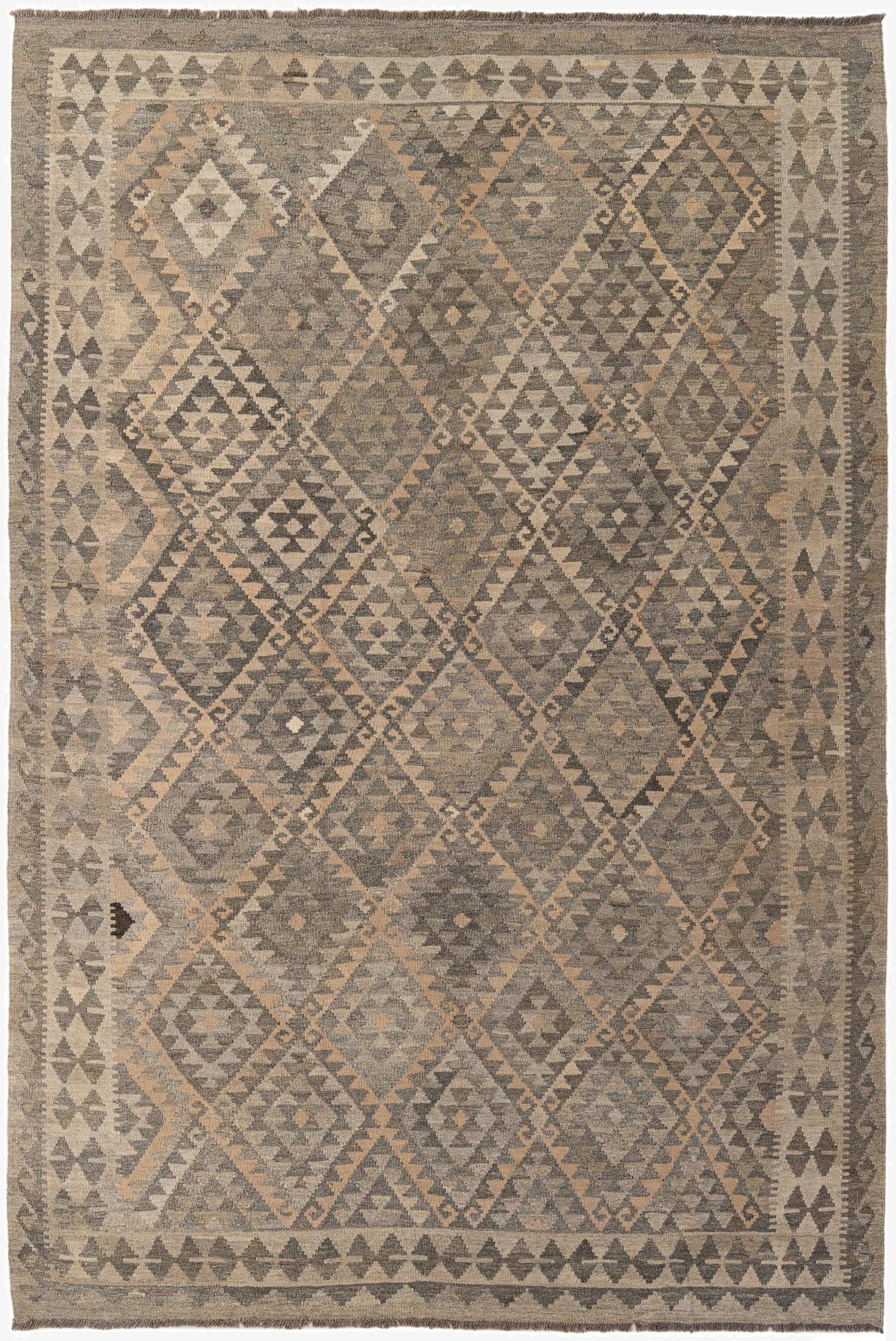 6' 10 x 10' 2  Hand Woven Kilim Maymana Wool Rug