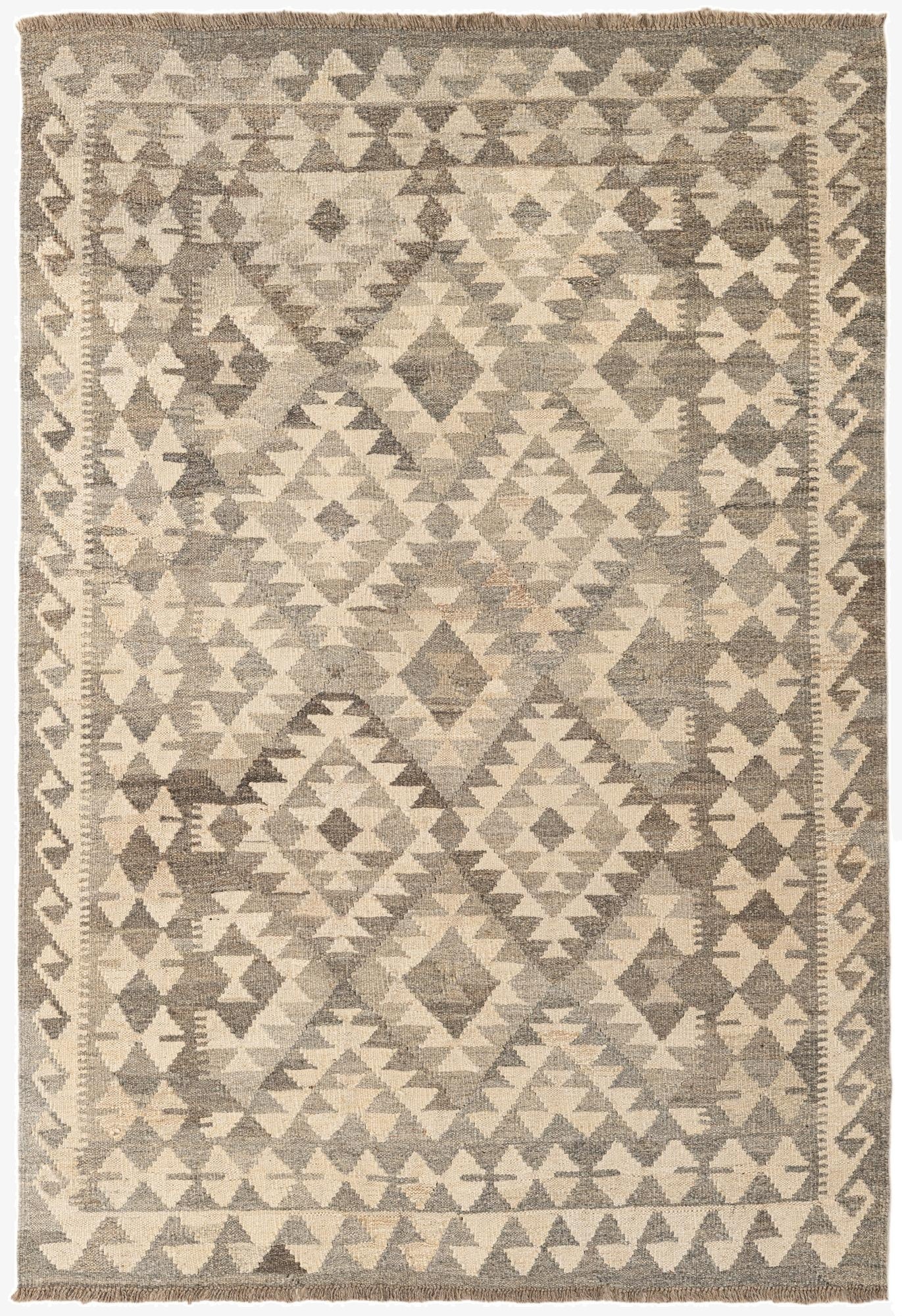 4' 2 x 6'  Hand Woven Kilim Maymana Wool Rug