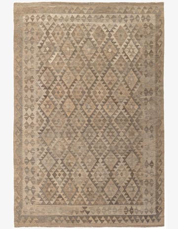 6' 10 x 10' Hand Woven Kilim Maymana Wool Rug