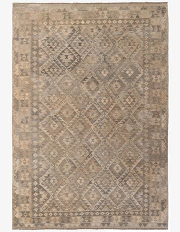 6' 10 x 9' 10 Hand Woven Kilim Maymana Wool Rug