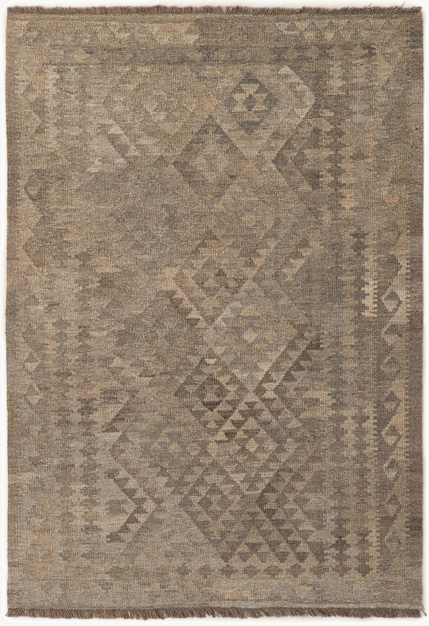 4' x 5' 9  Hand Woven Kilim Maymana Wool Rug