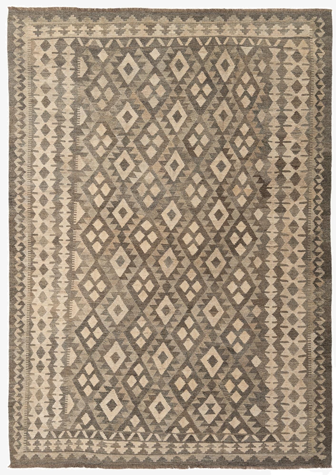 6' 9 x 9' 6  Hand Knotted Kilim Maymana Wool Rug