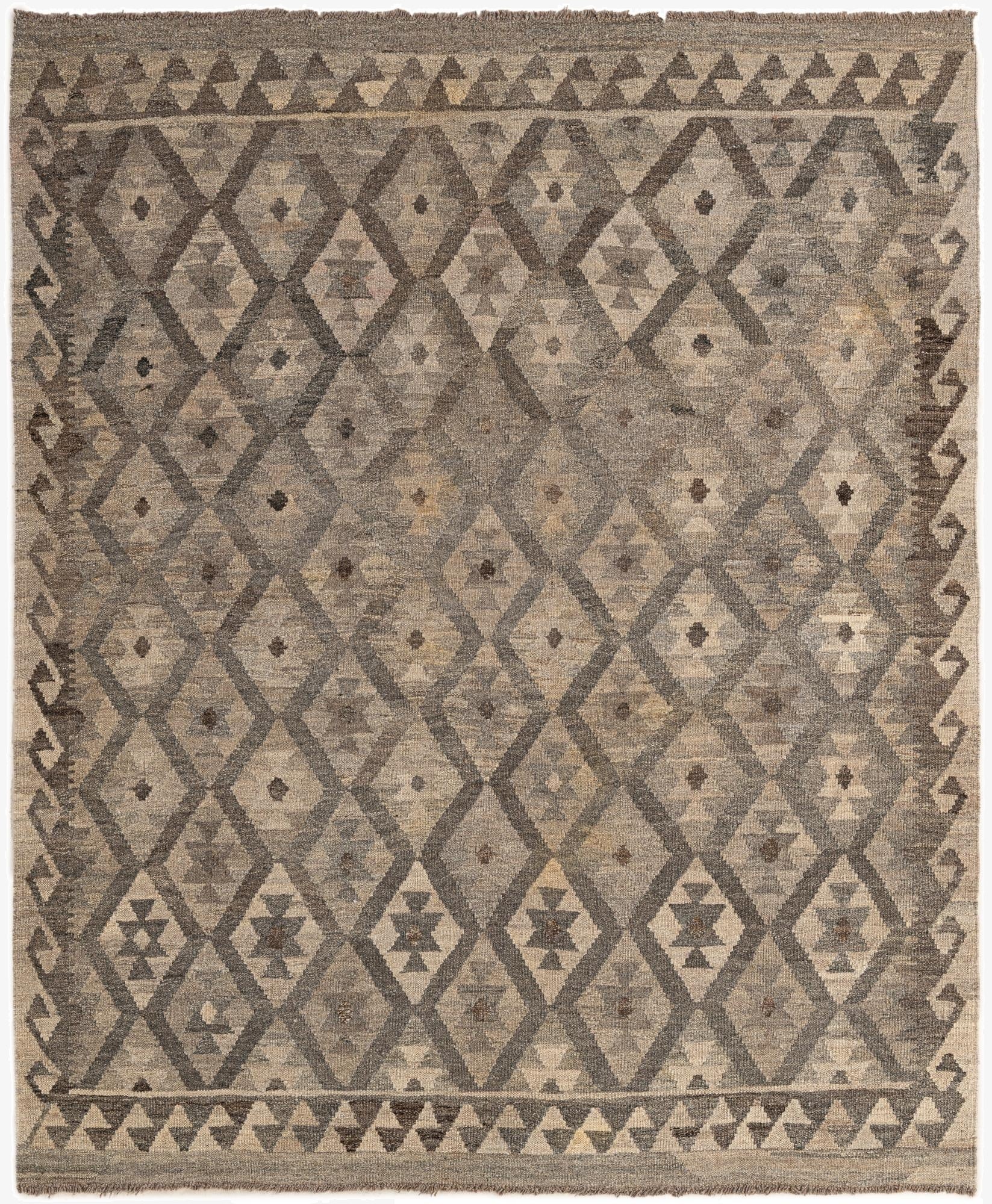 5' 3 x 6' 5  Hand Woven Kilim Maymana Wool Rug