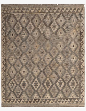 5' 3 x 6' 5 Hand Woven Kilim Maymana Wool Rug