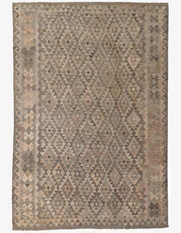 6' 9 x 9' 9 Hand Woven Kilim Maymana Wool Rug
