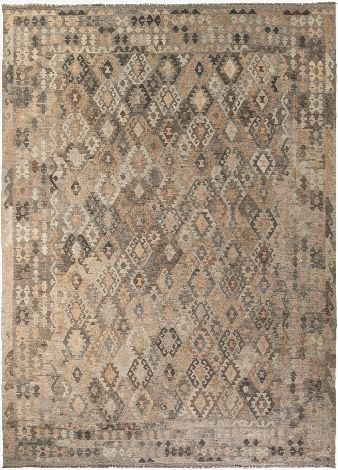 11' 10 x 16' 3  Hand Woven Kilim Maymana Wool Rug