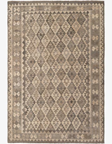 6' 10 x 9' 10 Hand Woven Kilim Maymana Wool Rug