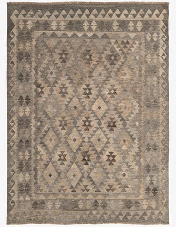 5' x 6' 8 Hand Woven Kilim Maymana Wool Rug