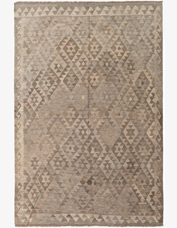 5' 4 x 8' Hand Woven Kilim Maymana Wool Rug