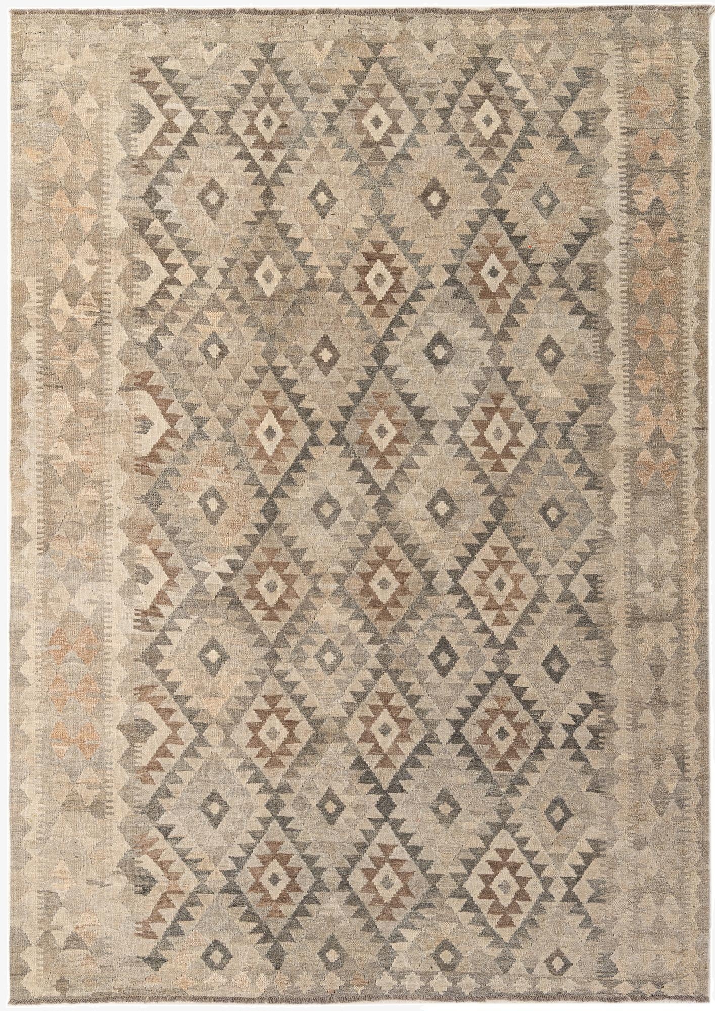 7' x 9' 11  Hand Woven Kilim Maymana Wool Rug
