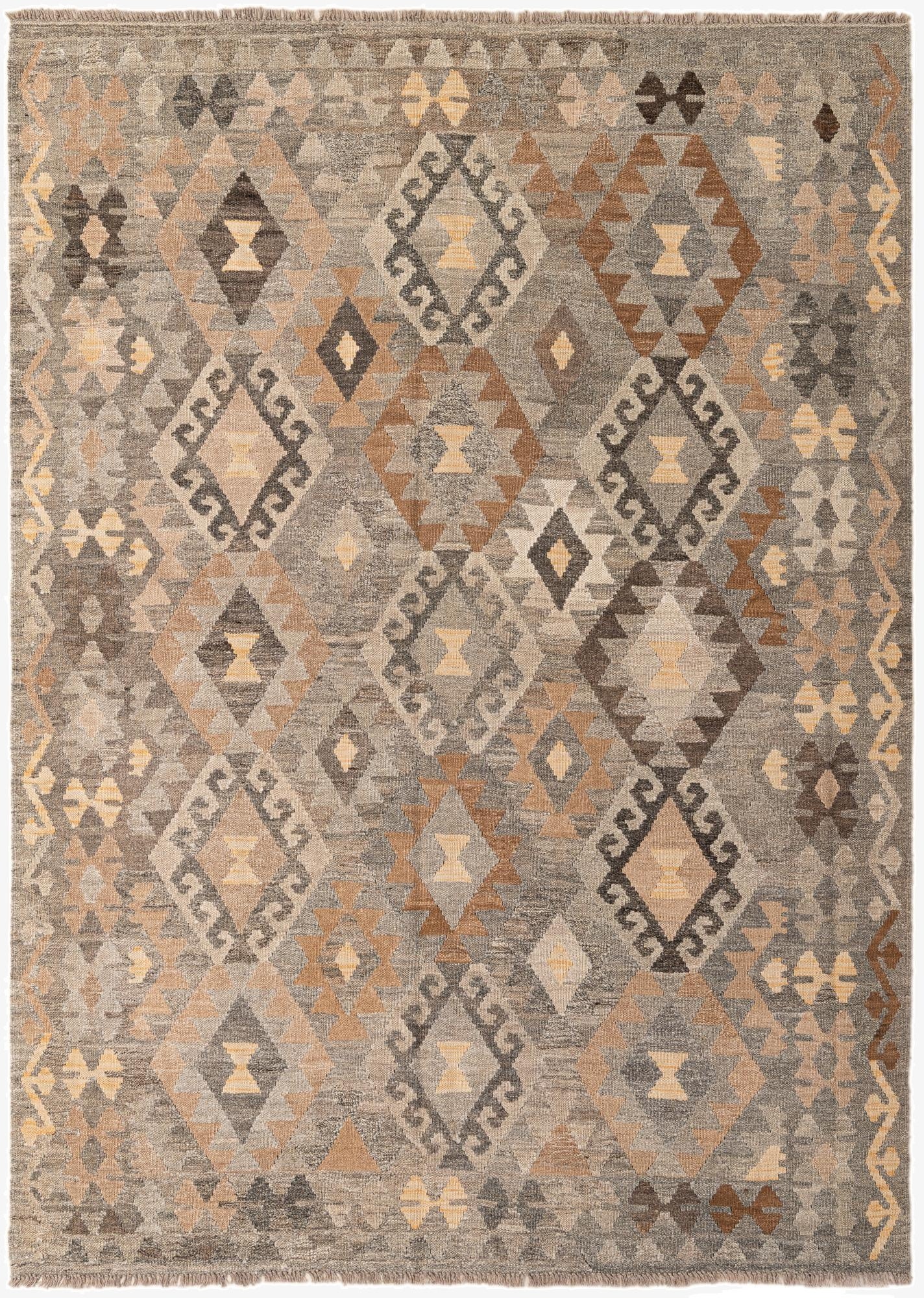 5' 9 x 8' 1  Hand Woven Kilim Maymana Wool Rug