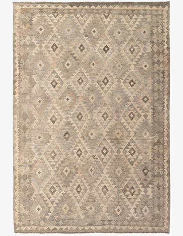 6' 10 x 9' 10 Hand Woven Kilim Maymana Wool Rug