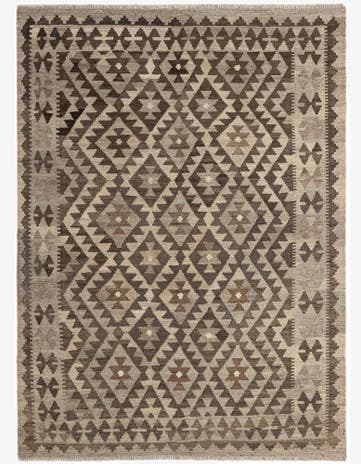 4' 8 x 6' 8 Hand Woven Kilim Maymana Wool Rug