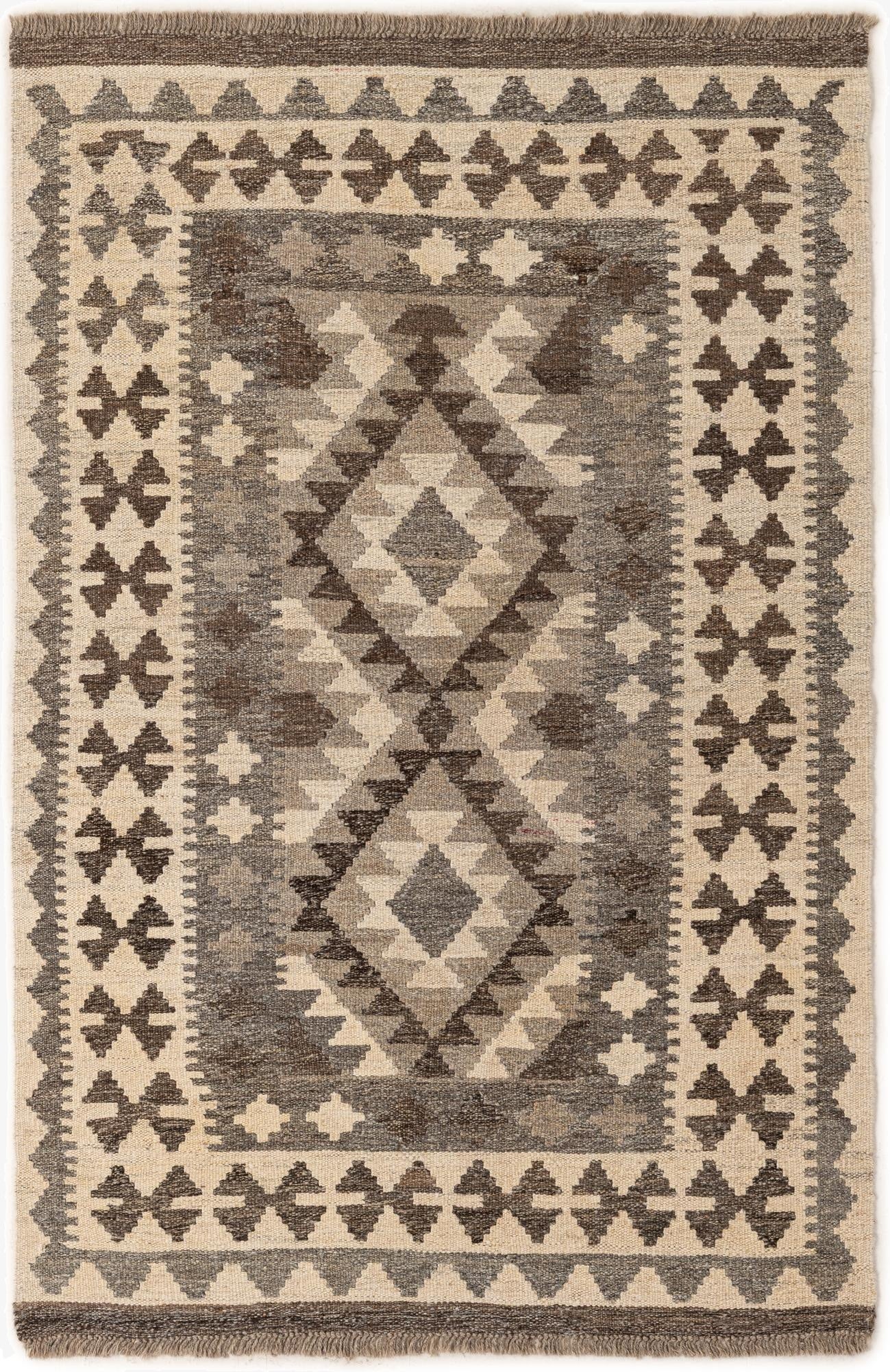 3' 3 x 4' 11  Hand Woven Kilim Maymana Wool Rug