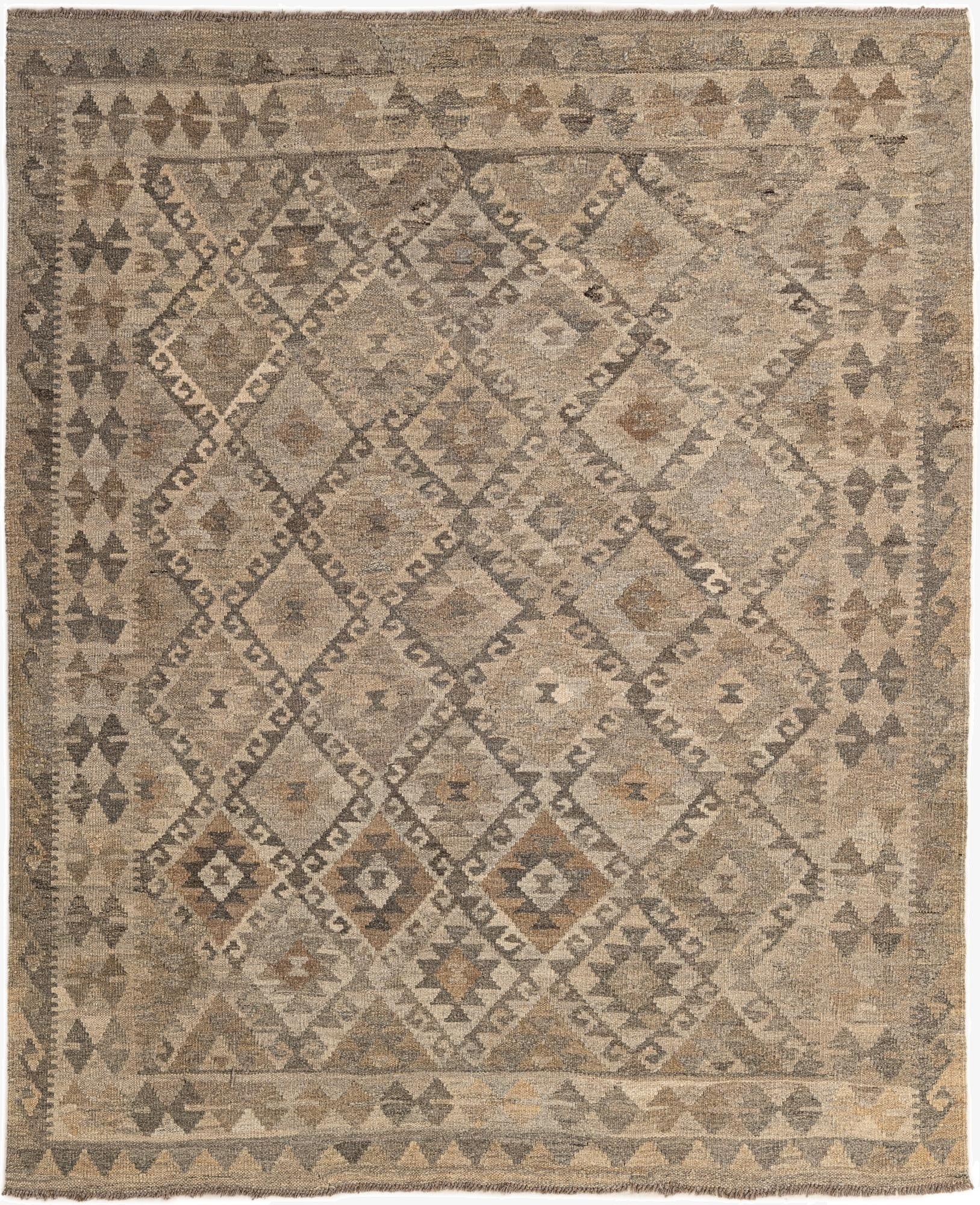 5' 2 x 6' 3  Hand Woven Kilim Maymana Wool Rug