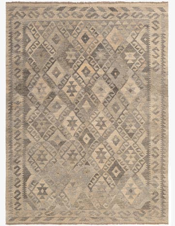 4' 11 x 6' 7 Hand Woven Kilim Maymana Wool Rug