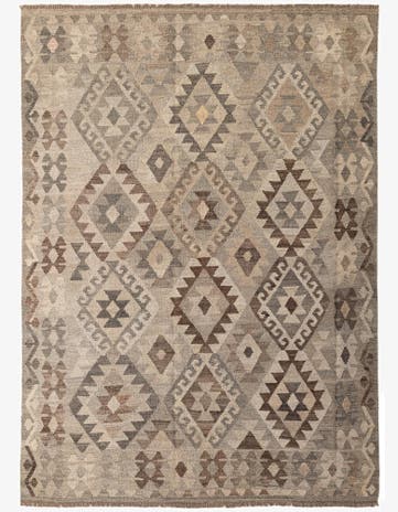 5' 9 x 7' 11 Hand Woven Kilim Maymana Wool Rug