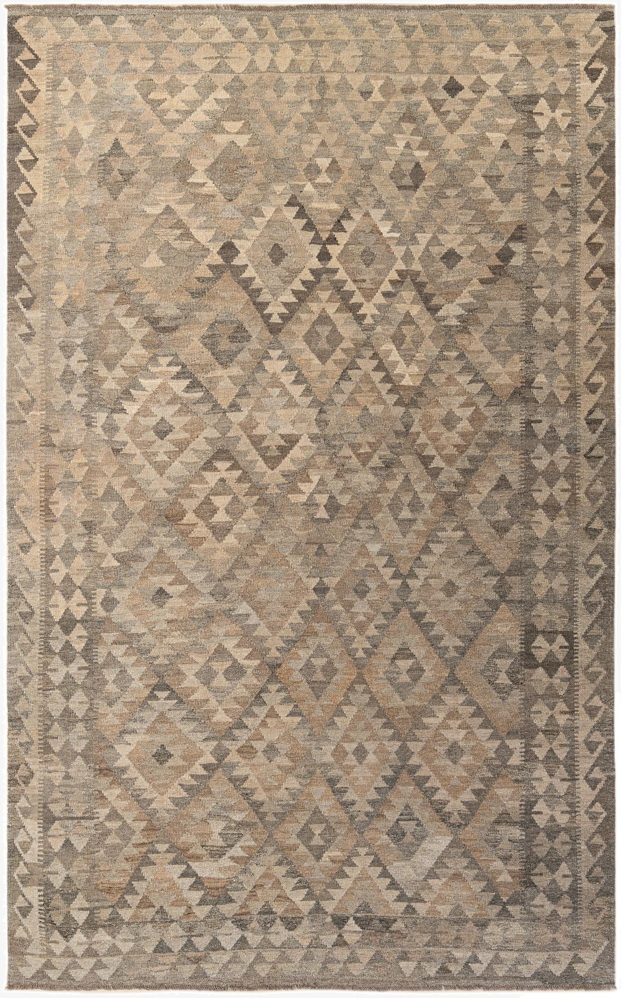 6' 7 x 10' 4  Hand Woven Kilim Maymana Wool Rug
