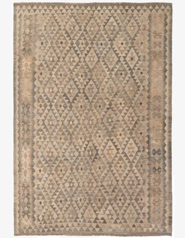 6' 7 x 9' 7 Hand Woven Kilim Maymana Wool Rug