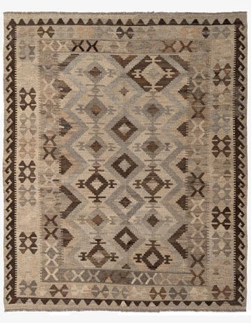5' 4 x 6' 5 Hand Woven Kilim Maymana Wool Rug