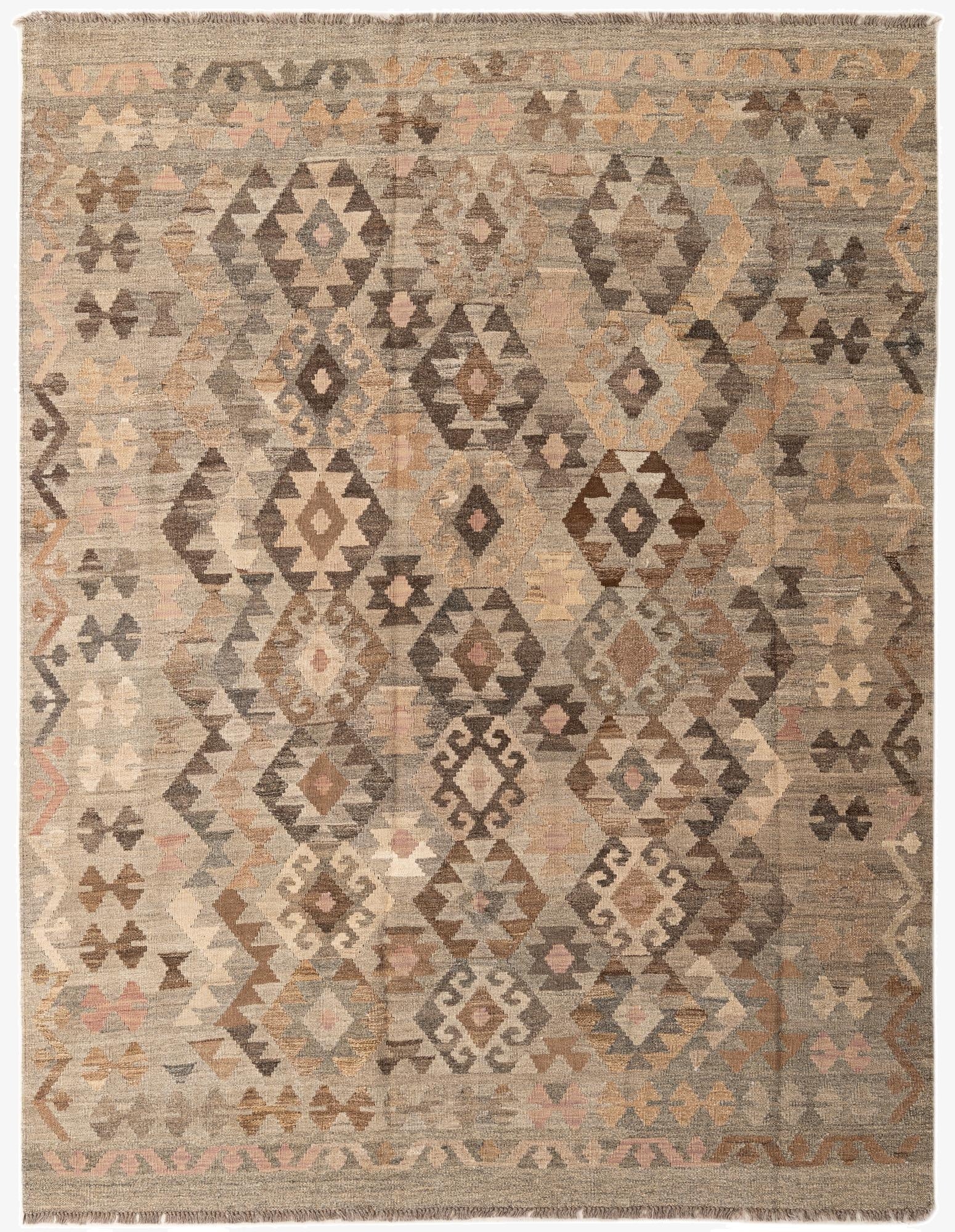 6' 2 x 8'  Hand Knotted Kilim Maymana Wool Rug