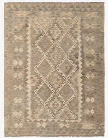 5' x 6' 8 Hand Woven Kilim Maymana Wool Rug