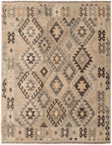 6' x 7' 7 Hand Woven Kilim Maymana Wool Rug