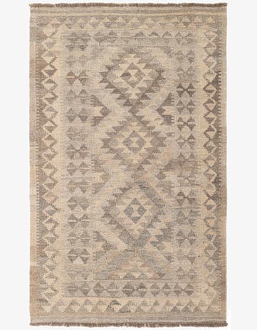 3' 3 x 5' 3 Hand Woven Kilim Maymana Wool Rug
