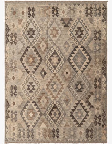 5' 10 x 7' 11 Hand Woven Kilim Maymana Wool Rug