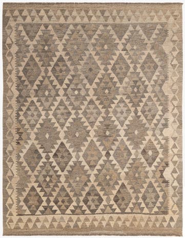 5' 1 x 6' 6 Hand Woven Kilim Maymana Wool Rug
