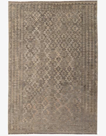 6' 9 x 10' Hand Woven Kilim Maymana Wool Rug