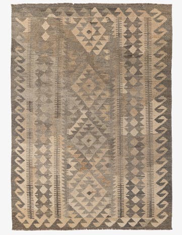 4' 3 x 6' Hand Woven Kilim Maymana Wool Rug