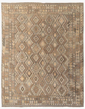 8' 7 x 10' 9 Hand Woven Kilim Maymana Wool Rug