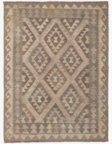 3' 6 x 4' 9 Hand Woven Kilim Maymana Wool Rug