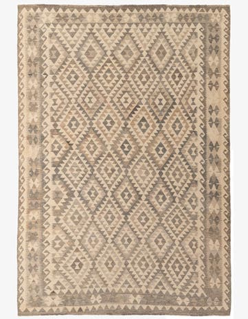 6' 9 x 9' 9 Hand Woven Kilim Maymana Wool Rug