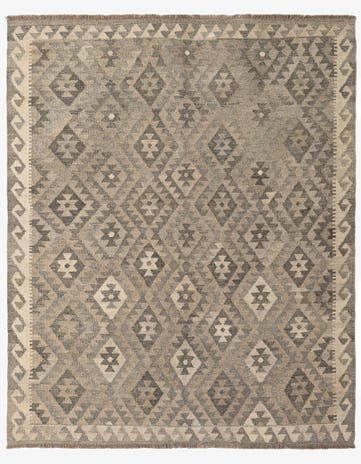 5' 4 x 6' 5 Hand Woven Kilim Maymana Wool Rug